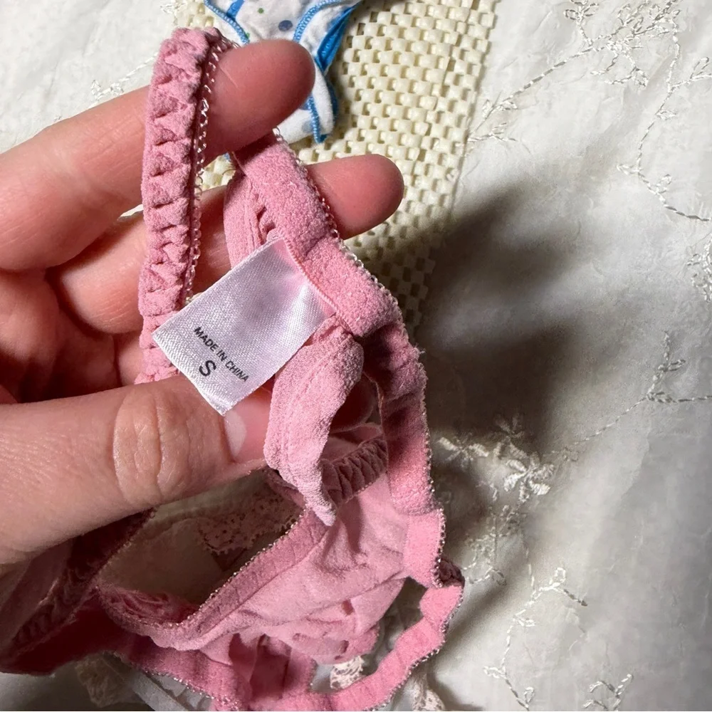 vintage victoria’s secret thong panty bundle y2k pastel lace – size s/m